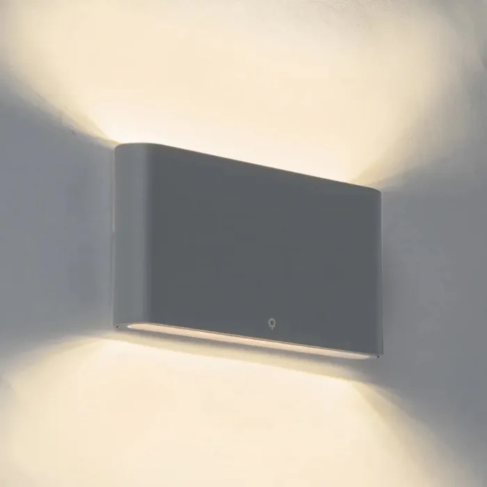 Venkovní LED nástěnné svítidlo šedé 17,5cm IP65