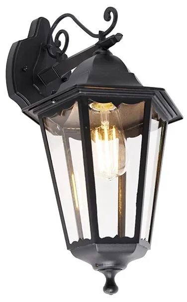 Venkovní nástěnná lampa Havana Down černá IP44