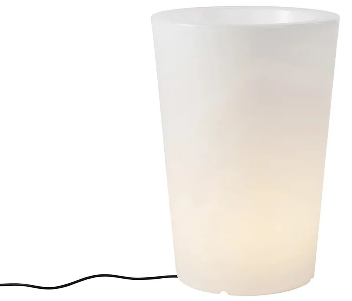 Venkovní stojací lampa s květináčem Verano, bílá, 60 cm