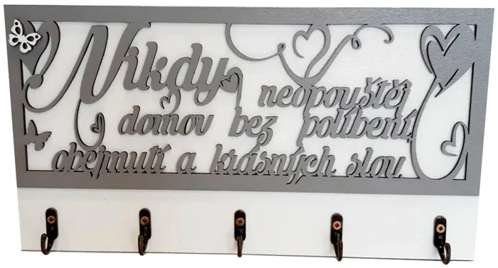 Věšák na klíče Nikdy...