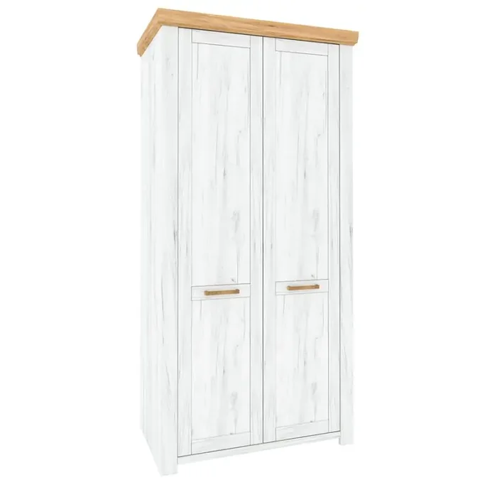 Věšáková skříň SUDBURY F dub craft zlatý/bílý