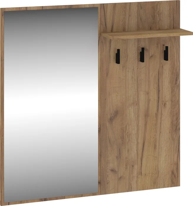 Věšákový panel PRUDHOE se zrcadlem, craft zlatý