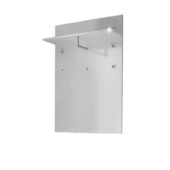 Věšákový panel SPACE – bílý, extra vysoký lesk