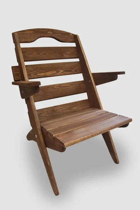 Vingo Skládací zahradní křeslo z borovice, vyšší, hnědé