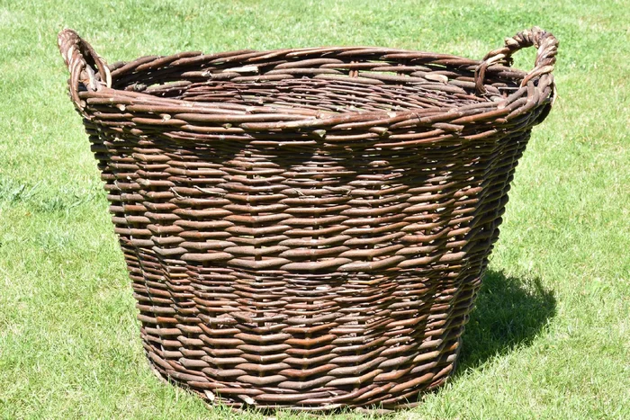 Vingo Velký proutěný zahradní koš - dvouušák, 50 cm