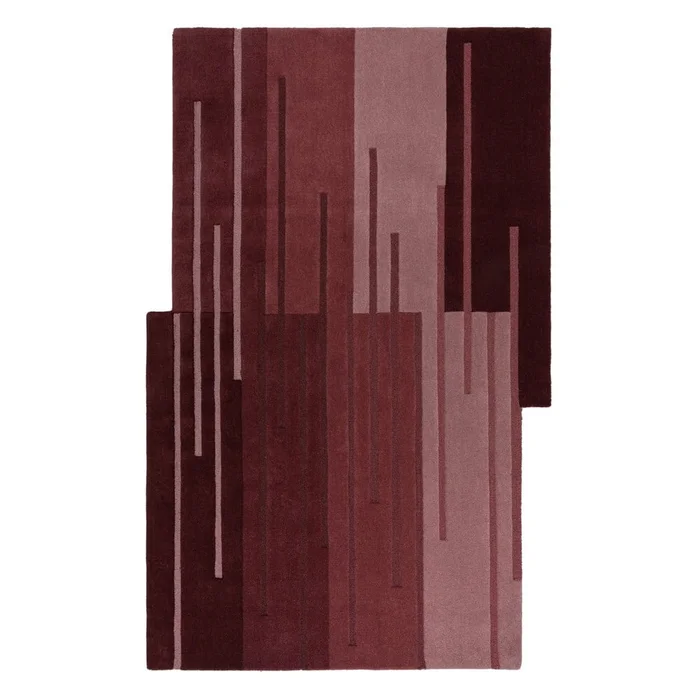 Vínový ručně tkaný vlnený koberec 200x290 cm Split Ombre