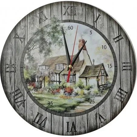 Vintage Dřevěné Nástěnné Hodiny 30 cm