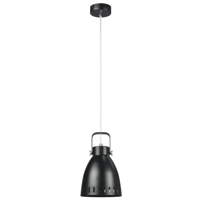Visící černá kovová lampa AIDEN