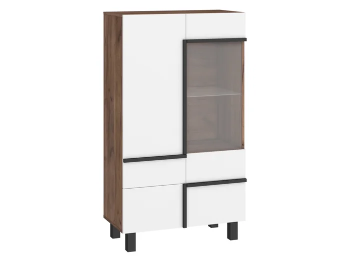 Vitrína DZENGAL 1D1S craft tobaco/bílá