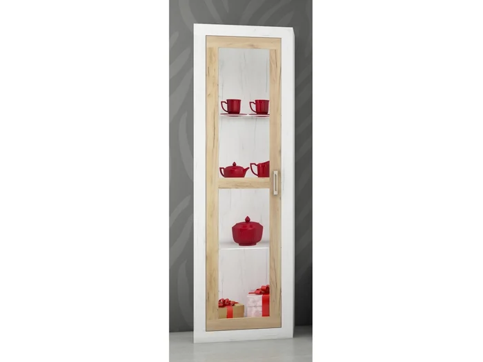 Vitrína GOUDINI Craft bílá / zlatá – 5 let záruka