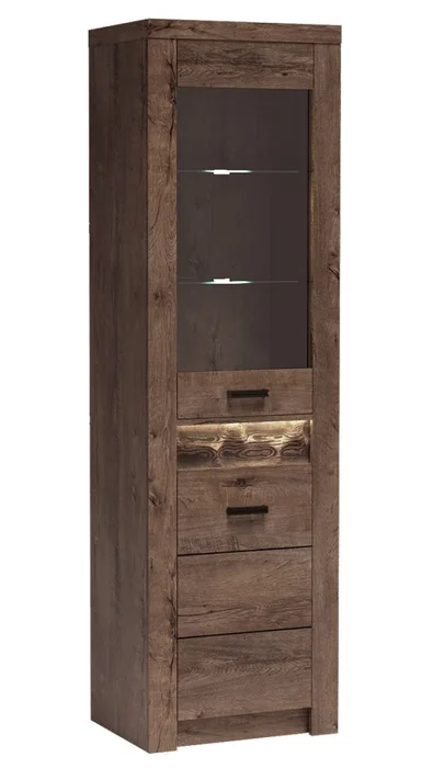 Vitrína SWED S4, jasan tmavý