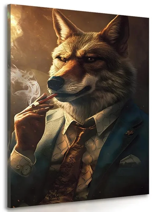 Vlk jako zvířecí gangster - umělecký obraz
