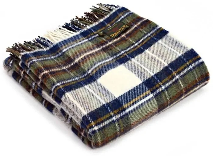 Vlněná deka Tartan Blue Stewart 183x150 cm
