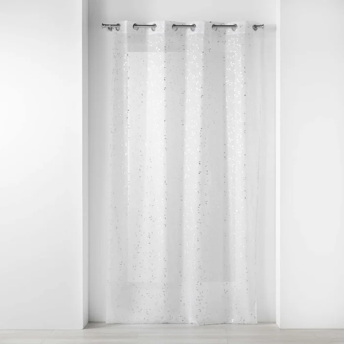 Voálová záclona Floressia 140x240 cm bílo-stříbrná