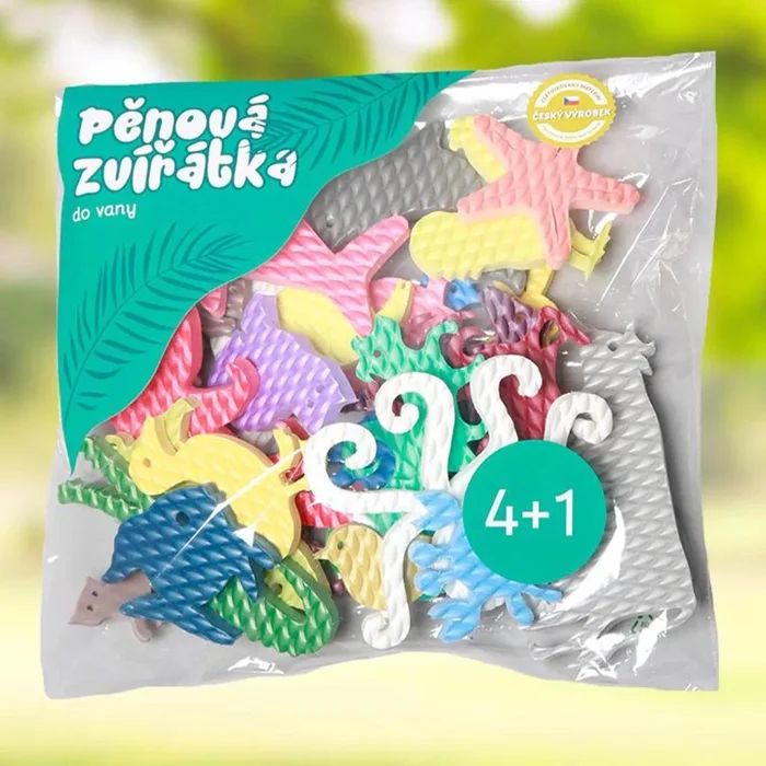Vojen Pěnová zvířátka do vany 4+1, mix barev