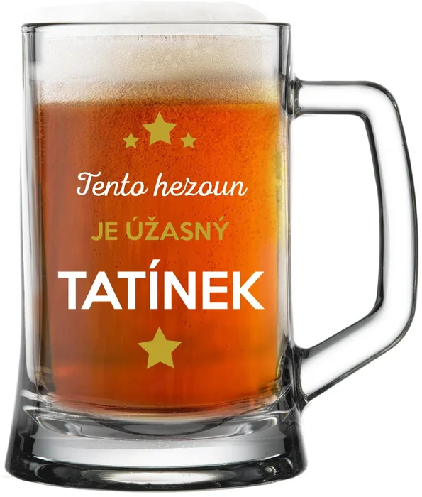 Vtipná pivní sklenice pro tatínky 0,5 l