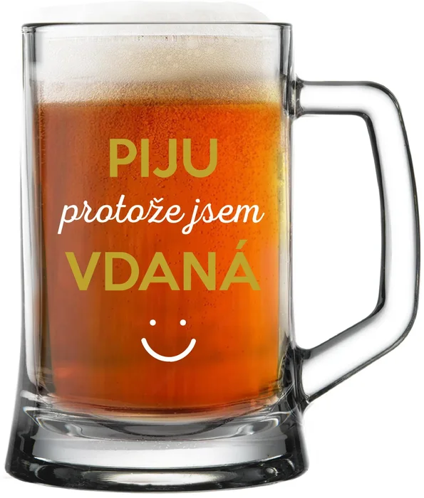 Vtipná pivní sklenice pro vdovy 0,5 l