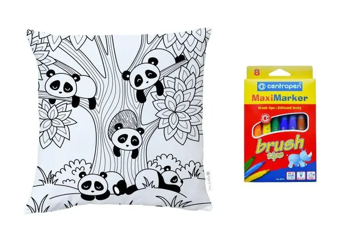Vybarvovací polštář Panda 50x50 cm