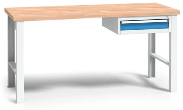 Výškově nastavitelné dílenské pracovní stoly s úložnými boxy