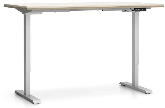 Výškově nastavitelý stůl SINGLE LAYERS 160x80 cm s dvojitým motorem, dub přírodní