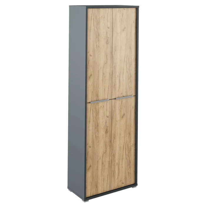 Vysoká skříň RIOMA NEW TYP 05, grafit/dub artisan