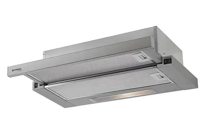 Výsuvný vestavný odsavač par Sliding Power Slim inox