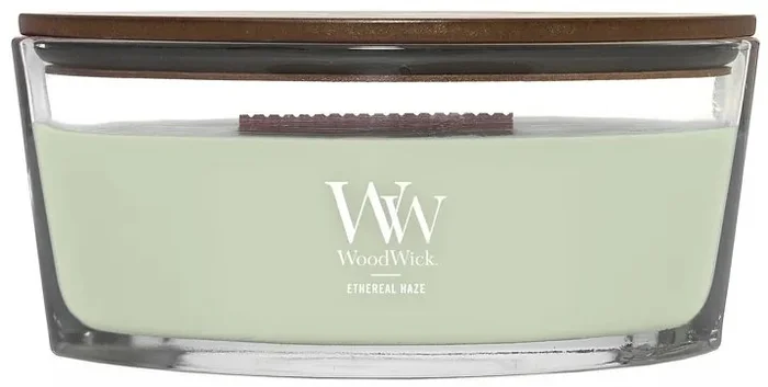 WoodWick Dřevěná vonná svíčka Elipsa Ethereal Haze 453g