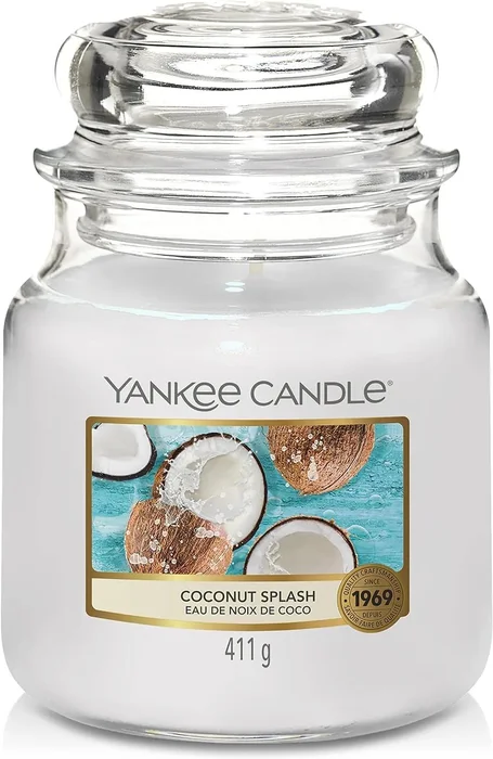 Yankee Candle Coconut Splash – Střední vonná svíčka ve skle 411 g