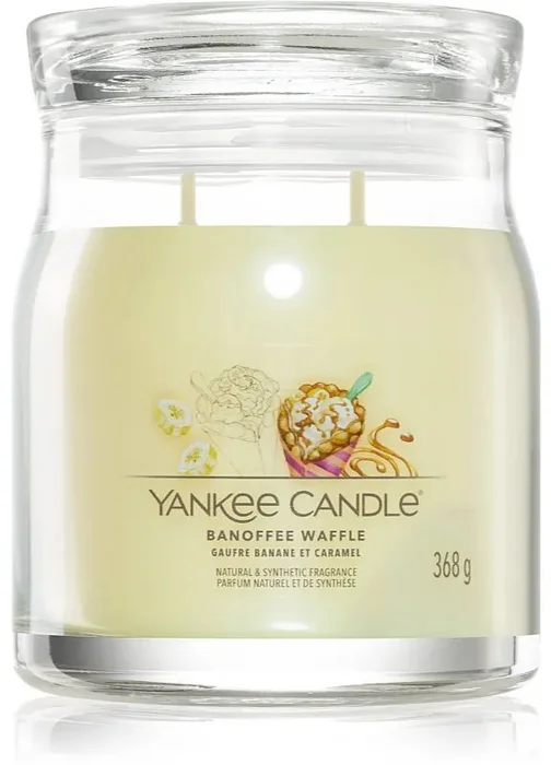 Yankee Candle Signature Banoffee Waffle – Střední vonná svíčka 368g