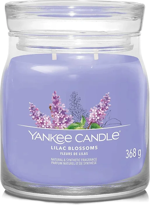 Yankee Candle Signature Lilac Blossoms - Střední vonná svíčka ve skle 368g