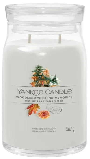 Yankee Candle Woodland Weekend Memories - Velká vonná svíčka ve skle