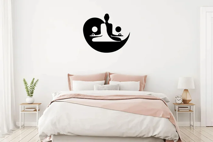 Yin a Yang Samolepka na Zeď 35x29cm Černá