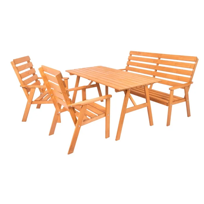 Zahradní dřevěný jídelní set pro 4 osoby