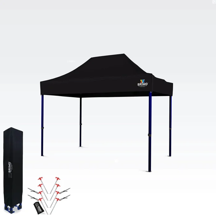 Zahradní stan BRIMO 2x3 m bez bočních stěn, černý, ocelová konstrukce, ekologický design