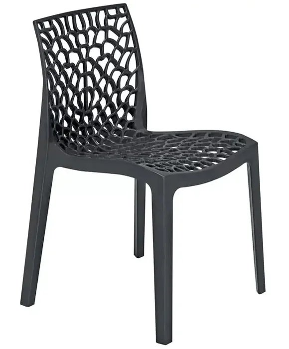 Zahradní židle Gruvyer 2 – polypropylen, černá