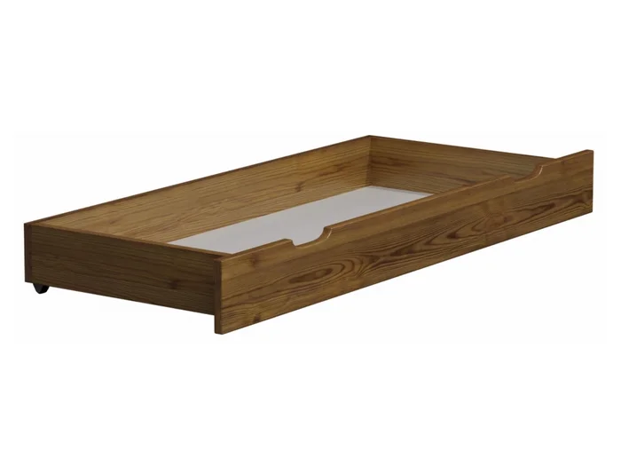 Zásuvka pod postel 150 cm – masiv borovice, moření dub