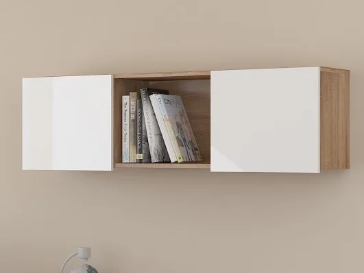 Závěsná skříňka DELIA 120 cm dub sonoma/bílý lesk