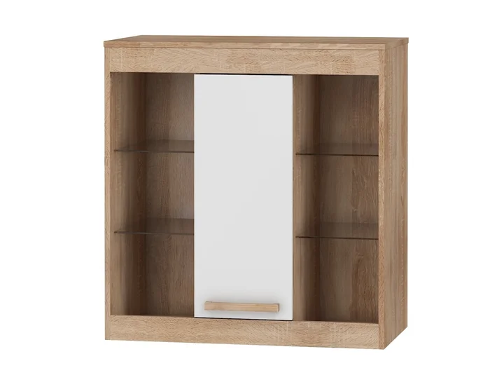 Závěsná skříňka GATTON 1D, dub sonoma/bílý lesk – 5 let záruka