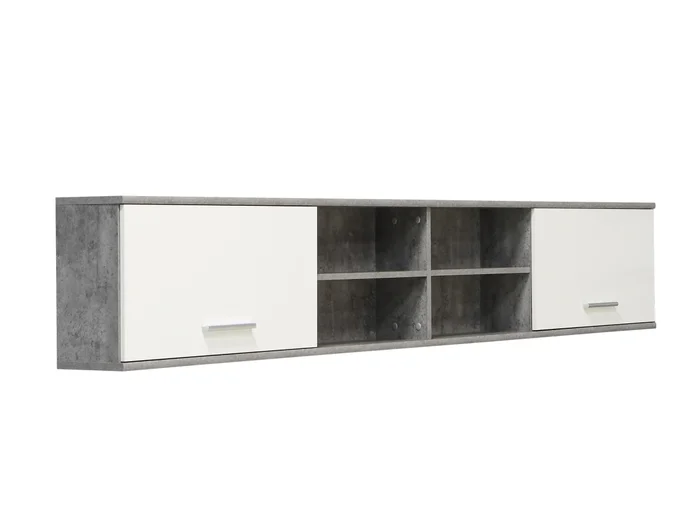 Závěsná skříňka HAMZA beton/bílá