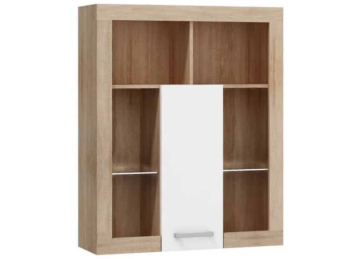 Závěsná skříňka MOLTENO 90 × 110 × 32 cm dub sonoma/bílý lesk
