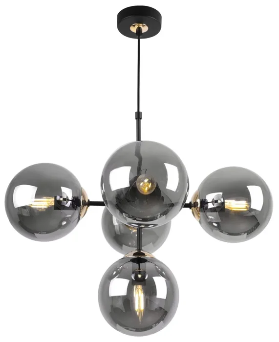 Závěsné LED osvětlení IMPERIA 5x40W, E14, černé