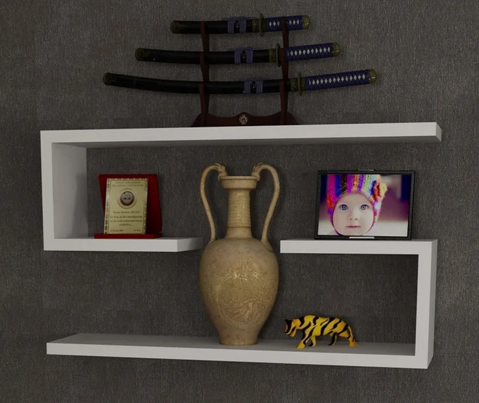 Závěsné police REO – 2 ks, bílé