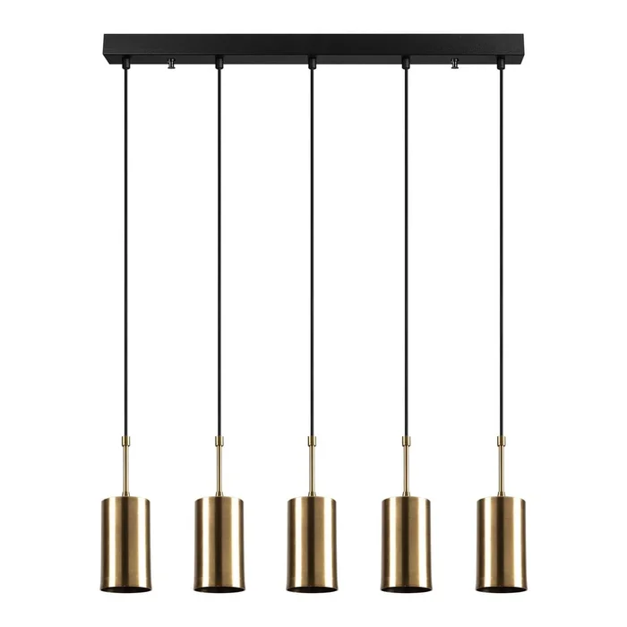 Závěsné svítidlo s 5 žárovkami ve zlaté barvě Opviq lights Kem