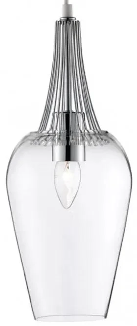 Závěsné svítidlo WHISK chrom s čirým sklem