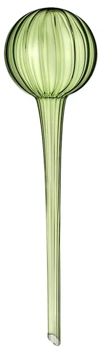 Zavlažovací skleněná baňka 28 cm zelená