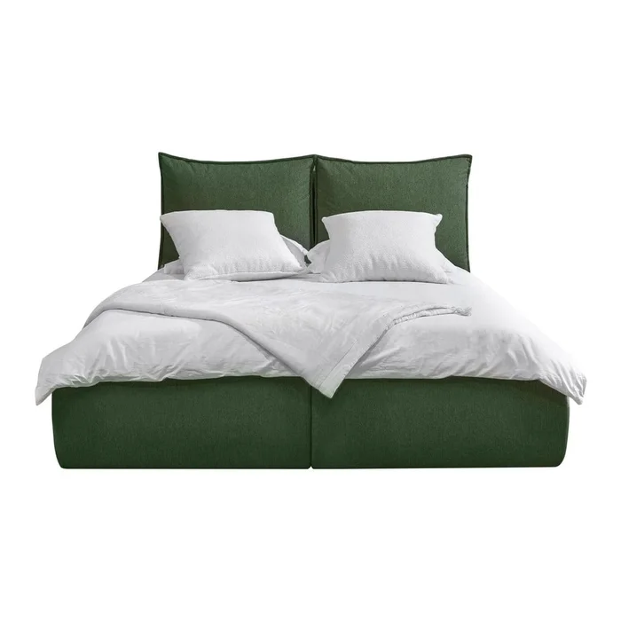 Zelená čalouněná postel 180x200 s úložným prostorem