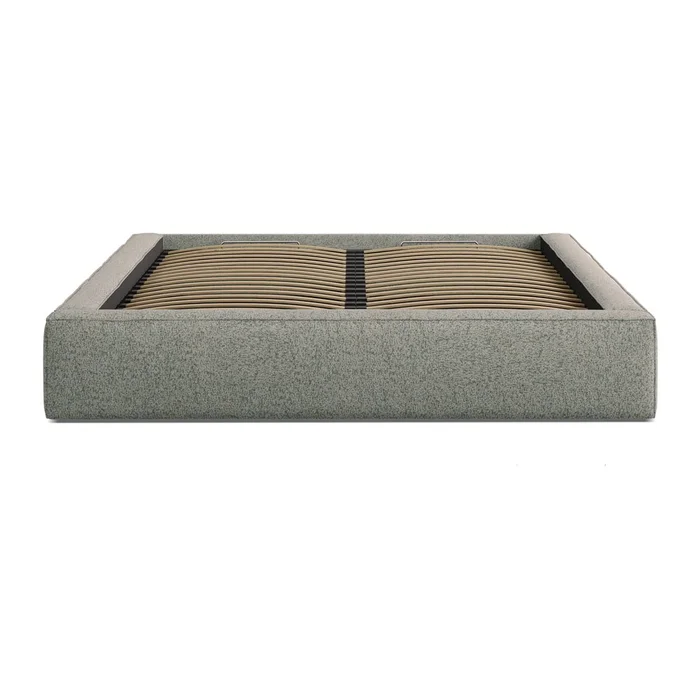 Zelená čalouněná postel s úložným prostorem 140x200 cm Simon