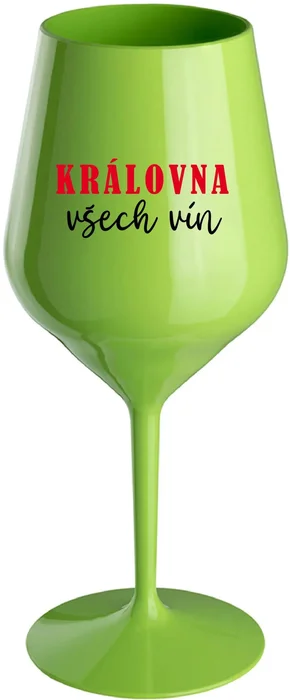 Zelená nerozbitná sklenice na víno 470 ml