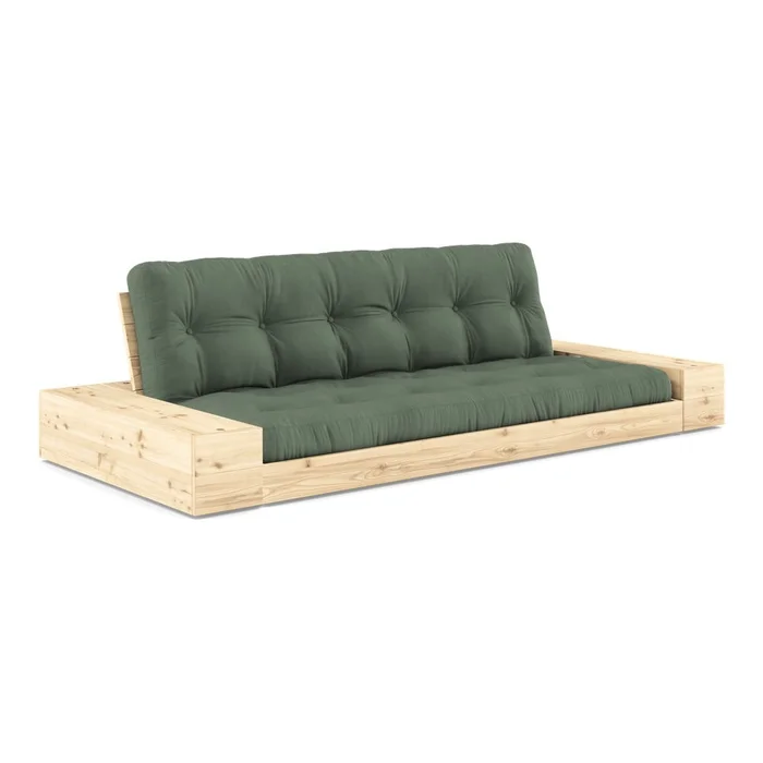 Zelená rozkládací pohovka 244 cm Base
