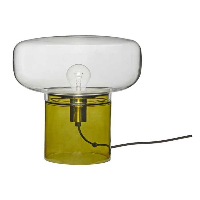 Zelená skleněná stolní lampa Crave